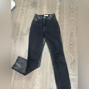 A&F Jean/Leather Straight Pants